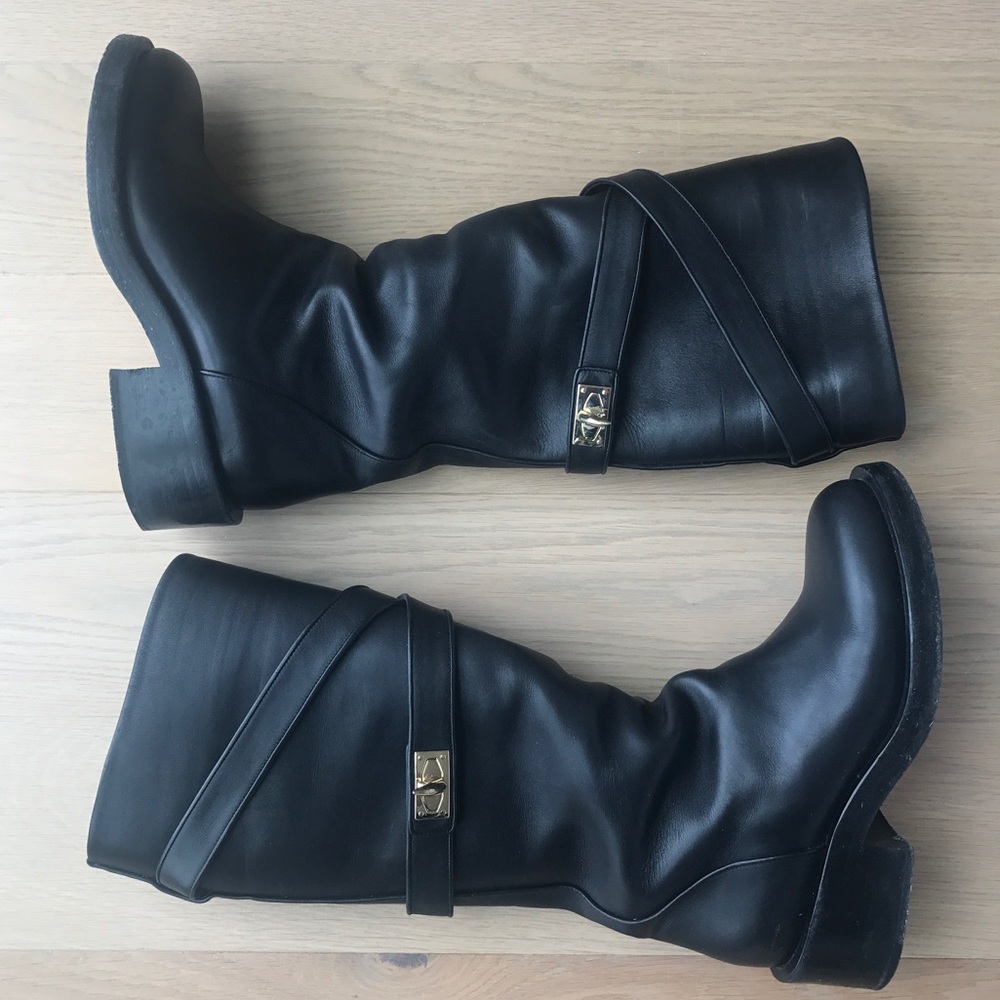 Givenchy shark tooth boots with gold hardware